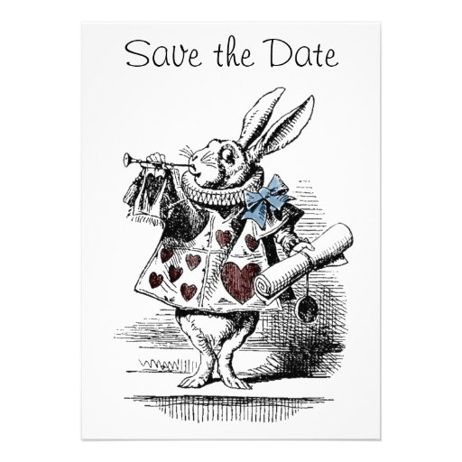 Alice in Wonderland Save the Date Invitation Card