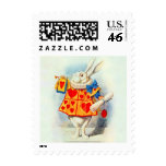 Alice in Wonderland Stamp Rabbit Red Hearts