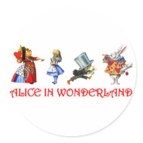 ALICE IN WONDERLAND ROUND STICKER
