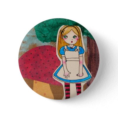 Alice in Wonderland - Stripped Socks Pinback Buttons by klaramie
