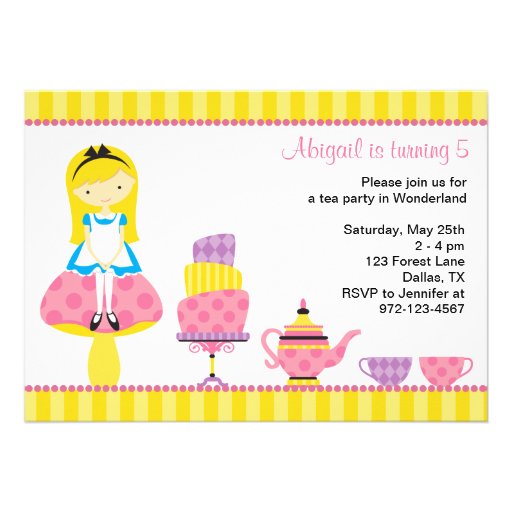 Alice in Wonderland Tea Party Invitations