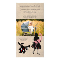 Alice in Wonderland Thank You Baby Photo Card