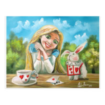 Alice in wonderland the white rabbit Gordon Bruce postcards