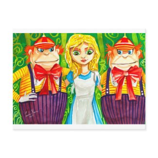 ALICE IN WONDERLAND TWEEDLE DUM postcard
