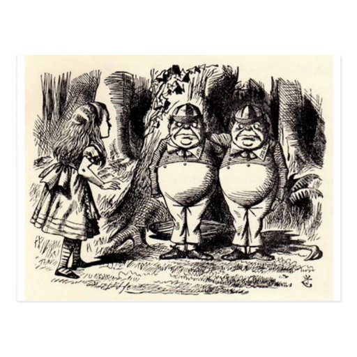 Alice in Wonderland: Twiddle Dee and Twiddle Dum Post Cards
