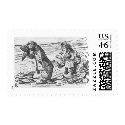 Alice in Wonderland: Walrus Carpenter & Oysters Postage