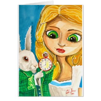ALICE IN WONDERLAND WHITE RABBIT card