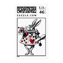 Alice in Wonderland White Rabbit Colorized Postage Stamp
