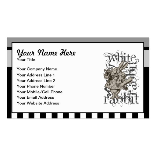 Alice In Wonderland White Rabbit Grunge Business Card Templates