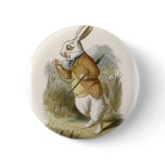 Alice in Wonderland: White Rabbit in Color Pinback Buttons