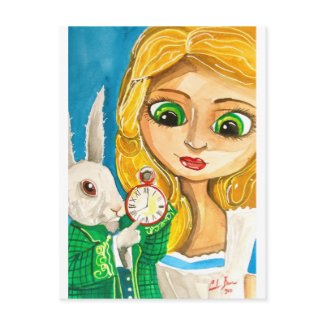 ALICE IN WONDERLAND WHITE RABBIT postcard
