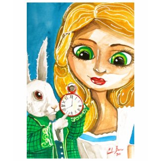 ALICE IN WONDERLAND WHITE RABBIT shirt