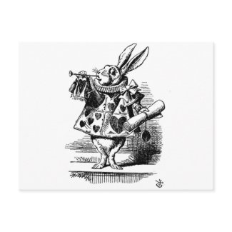 Alice in Wonderland White Rabbit with Trumpet postcard