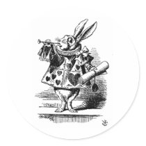 Alice in Wonderland White Rabbit with Trumpet stickers