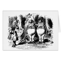 Alice in Wonderland with Tweedledum and Tweedledee Greeting Card