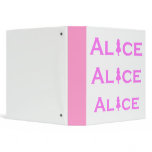 Alice in Wonderland Word Play Pink Vinyl Binder