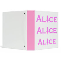 Alice in Wonderland Word Play Pink Vinyl Binder