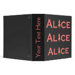 Alice in Wonderland Word Play Salmon Pink 3 Ring Binders