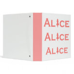 Alice in Wonderland Word Play Salmon Pink Vinyl Binder