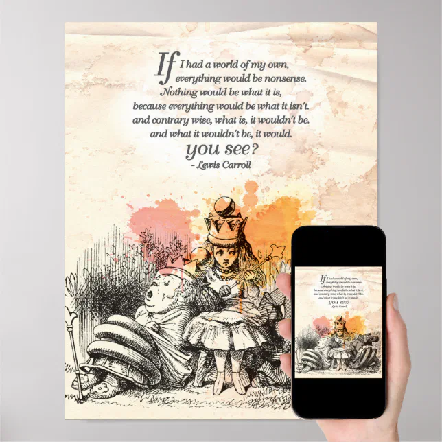 Alice In Wonderland World Of My Own Poster Zazzle