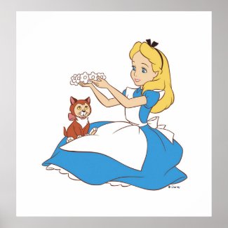 Alice in Wonderland's Alice and Dinah Disney print