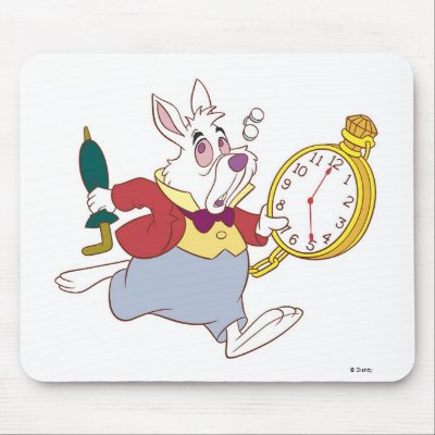 Alice in Wonderland's White Rabbit Running Disney mousepads