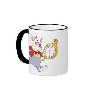 Alice in Wonderland's White Rabbit Running Disney mugs