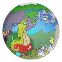 Alice meets Caterpillar Plate