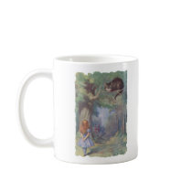 Alice meets Cheshire Cat mugs by Storybook_Quotes Alice meets Cheshire Cat mugs