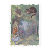 Alice meets Cheshire Cat postcards