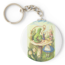 Alice Meets the Caterpillar Keychain