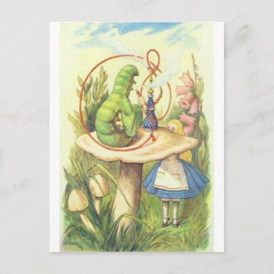 Alice Meets the Caterpillar Post Card