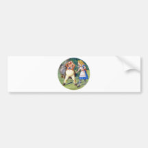 Alice Meets Tweedledee in Wonderland Bumper Stickers
