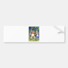 Alice Meets Tweedledee in Wonderland Bumper Sticker