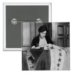 Alice Paul, Sewing Suffrage Flag, 1910s Button