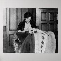 Alice Paul, Sewing Suffrage Flag, 1910s Posters