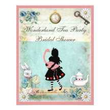 Alice & Pink Flamingo Bridal Shower Personalized Invites