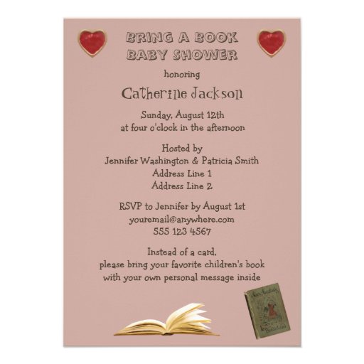 Alice & Pink Flamingo Bring a Book Baby Shower Invite