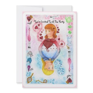 Alice Playing Card Invitation invitation