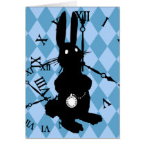 Alice Rabbit Late Greeting Cards