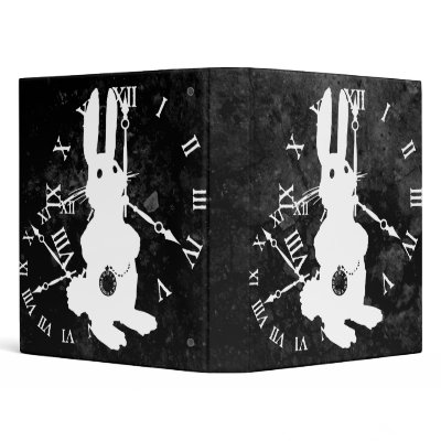 Alice Rabbit Late Dark Binder by opheliasart
