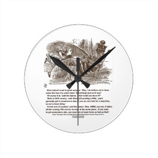 Alice Red Queen All The Running You Can Do Stay In Round Wall Clocks