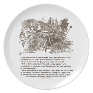 Alice Red Queen Running To Stay In Same Place Party Plate