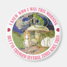 ALICE SAYS, I KNEW WHO I WAS THIS MORNING FRIDGE MAGNET