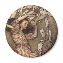 Alice Swarmed by Playing Cards Refrigerator Magnets
