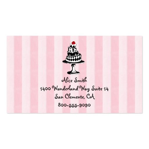Alice Sweet Shop Business Cards (back side)