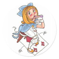 Alice takes a swig stickers