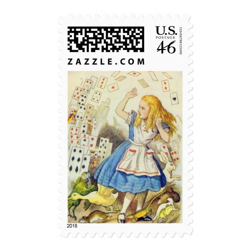 Alice & the Cards Color Postage Stamps