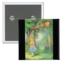 Alice & the Cheshire Cat Color Button
