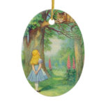 Alice & the Cheshire Cat Color Ornament
